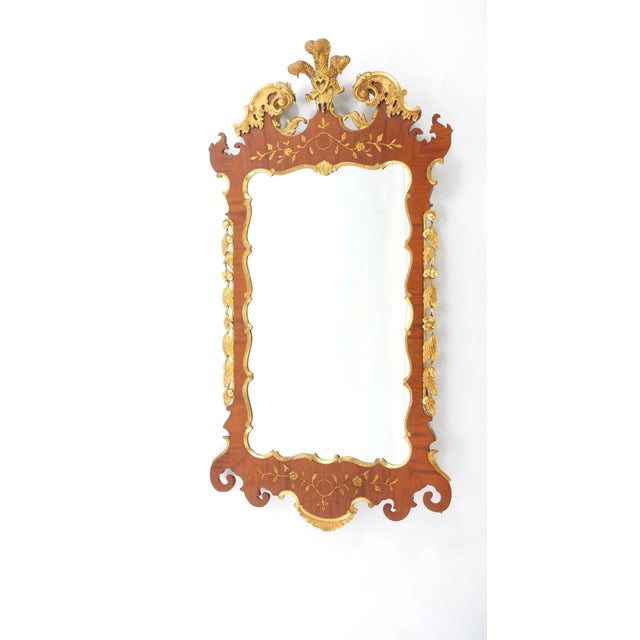 19th Century Burlwood / Gilt Gold Frame Beveled Wall Mirror For Sale - Image 11 of 11