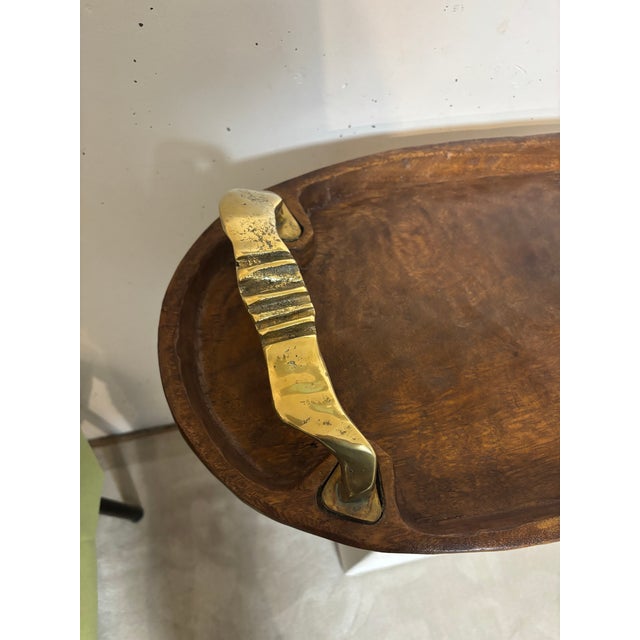 1970s Wood and Brass Tray by David Marshall, 1970s For Sale - Image 5 of 12