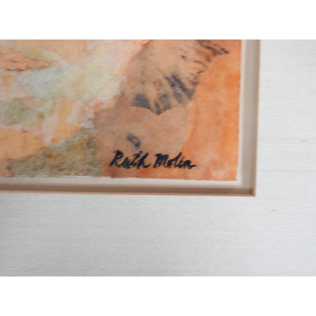 Mid 20th century collage on artist board portrait by Ruth Molin (20th century) Washington. Signed lower right corner....