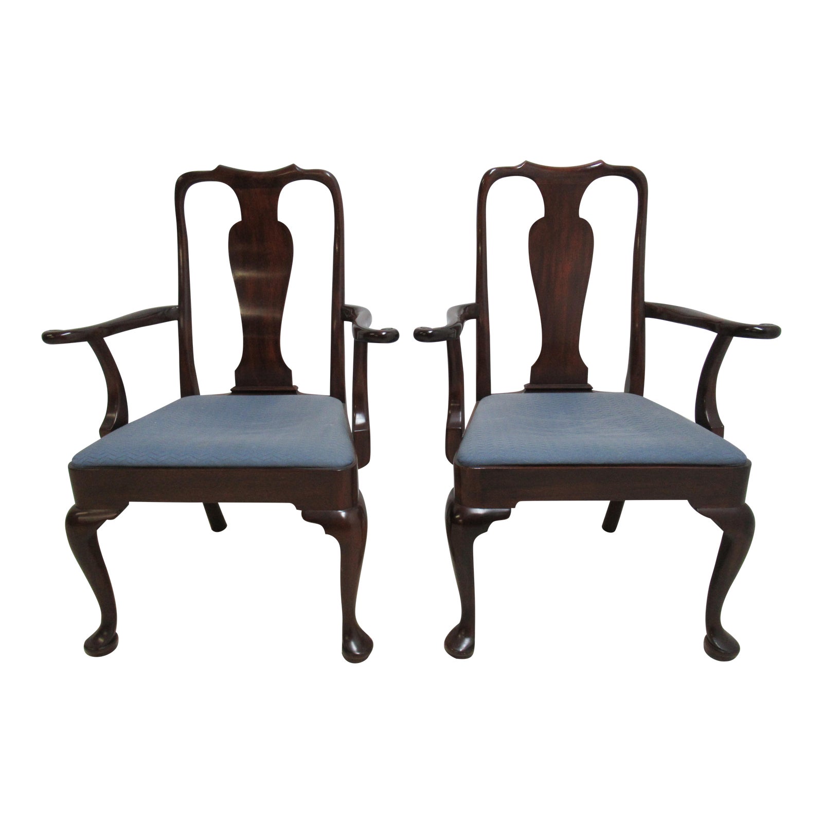 Kittinger Richmond Hill Collection Mahogany Queen Ann Dining Arm Chairs