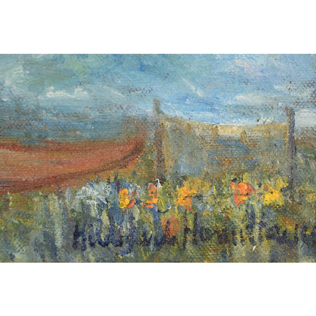 Hildegarde Hamilton by Island Mountains and Boats by the Coast, Mid 20th Century Landscape For Sale - Image 4 of 11