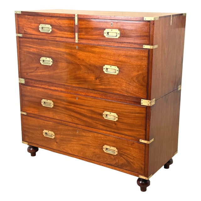 Military Campaign Camphor Wood Chest of Drawers, 1860 For Sale