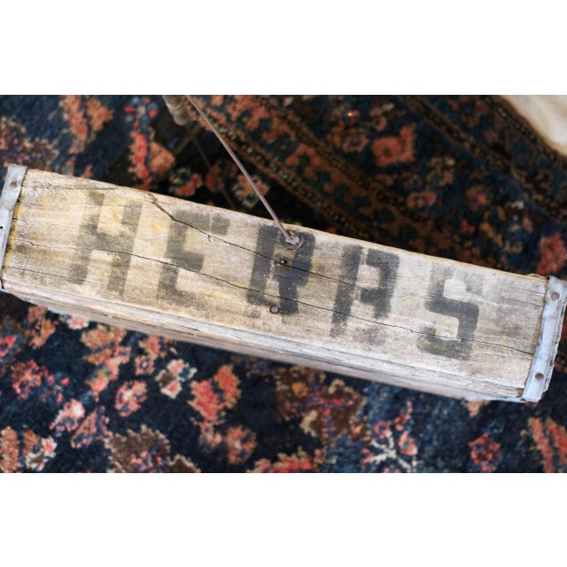 1940s 1940s Rustic Herb Wood Crate With a Handle For Sale - Image 5 of 11