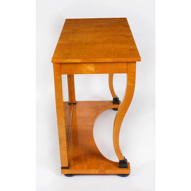 Brown Antique Biedermeier Maserbirch Console Table, 19th Century For Sale - Image 8 of 12