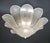 Vintage Italian Murano glass flush mount with clear graniglia glass leaves decorated with a pink line in the center on...