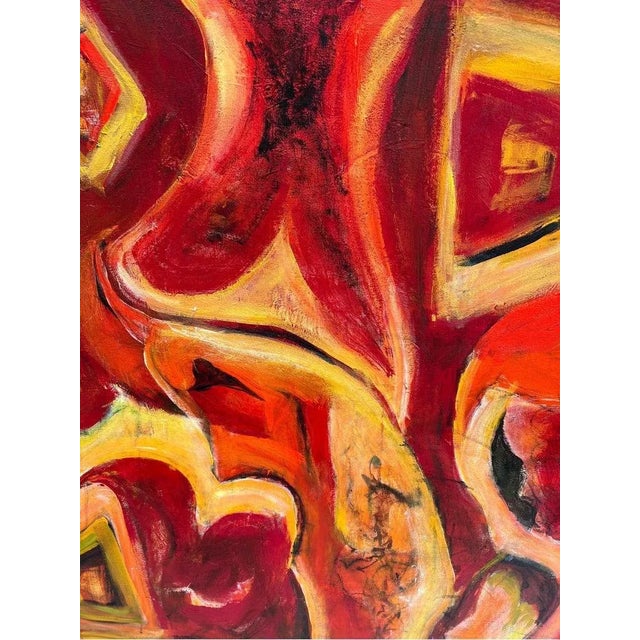Large Yellow and Red Abstract by Carol Bertrand For Sale In New York - Image 6 of 12