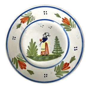 Vintage Henroit Quimper French Faience Servicing Plate