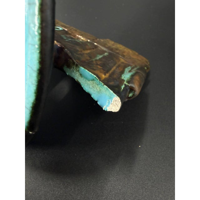 Ceramic Late 20th Century Signed George Whitten Raku Studio Pottery Lidded Sculptural Vessel For Sale - Image 7 of 9