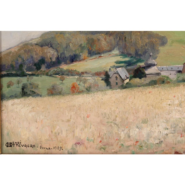 Green European Impressionist Landscape Painting by Henri Ottevaere (1870-1944) For Sale - Image 8 of 11