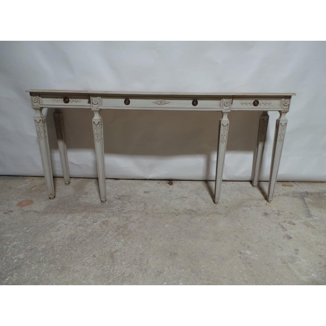Wood Swedish Gustavian Style Console Table For Sale - Image 7 of 14