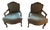 Pair of Vintage French Louis XIV-Style Carved Fauteuil Chairs by Baker Furniture Company. For Sale