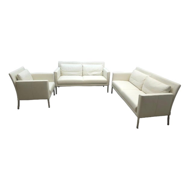 Jason Suite Two-Seater Armchair Sofa in White by Walter Knoll For Sale