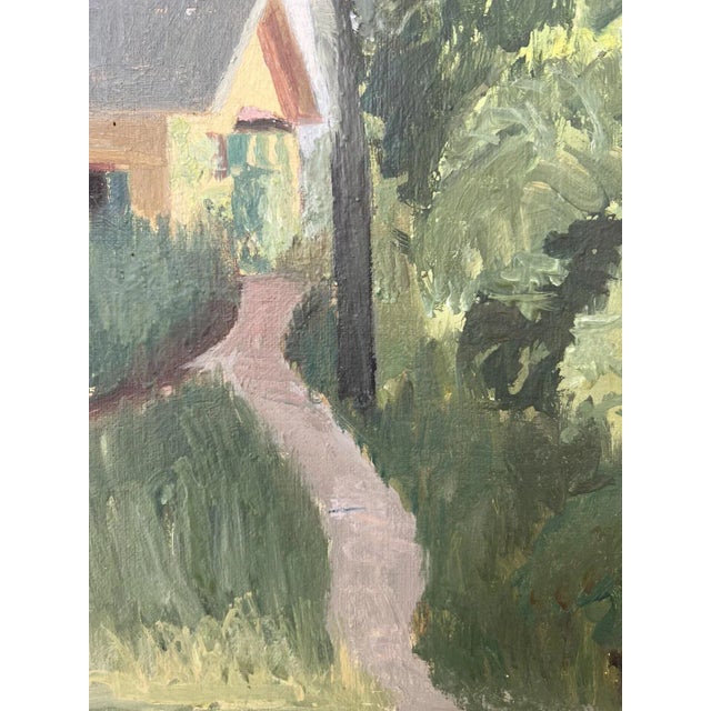 1920s Eugène Louis Martin, Petit cheminet barque bleue, 1928, Oil on Canvas For Sale - Image 5 of 12