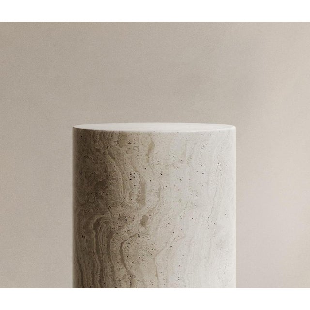 Contemporary Portal Pedestal in Navona Travertine by Paloma Editions For Sale - Image 3 of 8