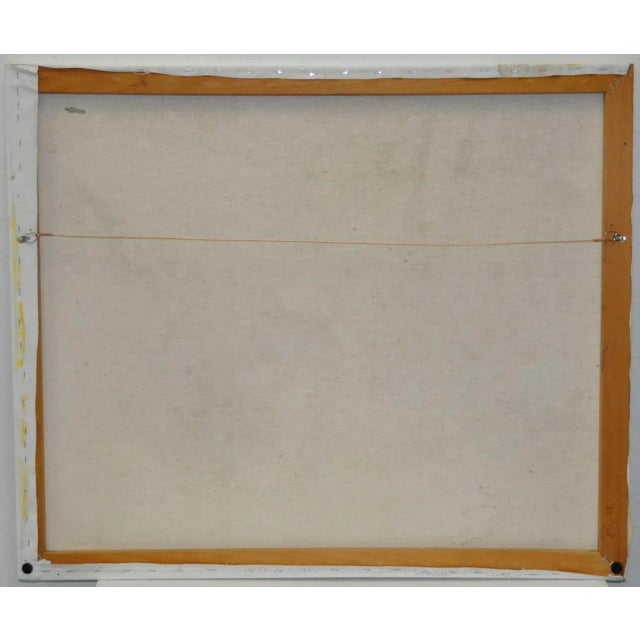 Abstract Mid 20th Century Frank Walcutt Yellow & Brown Abstract Oil Painting C.1972 For Sale - Image 3 of 3