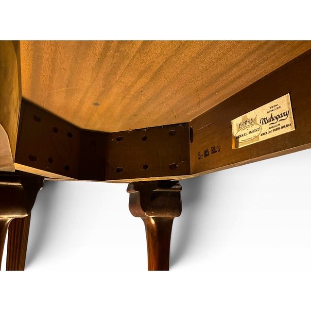 1980s Henkel-Harris Virginia Galleries Carved Flame Mahogany Chippendale Sofa Console Table With Ball and Claw Feet For Sale - Image 10 of 13