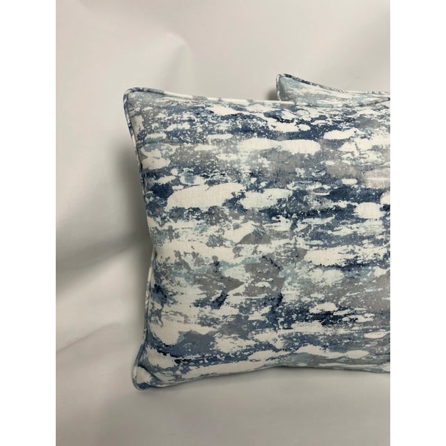 2020s Kravet Lost Coast in Atlantic Abstract Pillow Set - Trio For Sale - Image 5 of 12