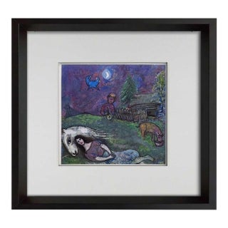 Marc Chagall Limited Edition Lithograph "Scène Champêtre" W/Frame Included For Sale