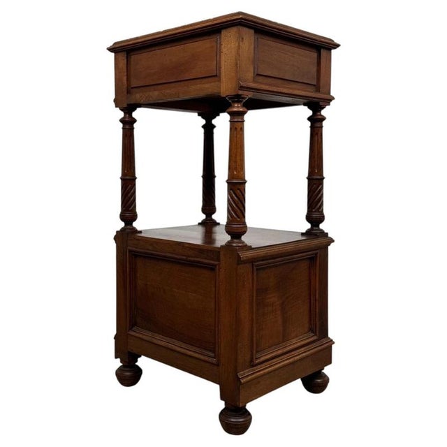 2000 - 2009 19th Century French Walnut Cabinet with Marble Top For Sale - Image 5 of 13