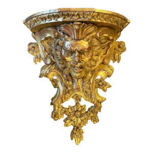 18c Style Dessin Fournir Italian Giltwood Figural Corbel Shelf Sconce 1 of 2