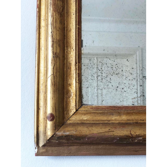 Large Antique French Louis Philippe Giltwood Mirror, Late 19th Century, in Good conditions. Designed before 1890