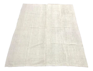 Natural White Turkish Handwoven Vintage Kilim Rug