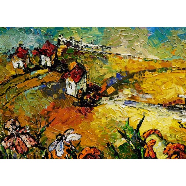 Maya Eventov "Untitled" Rooster Original Acrylic on Canvas H.Signed For Sale - Image 14 of 14