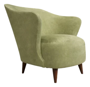 “Concha” Armchair in Ultrasuede, Attributed to Joaquim Tenreiro, Brazil, 1950s