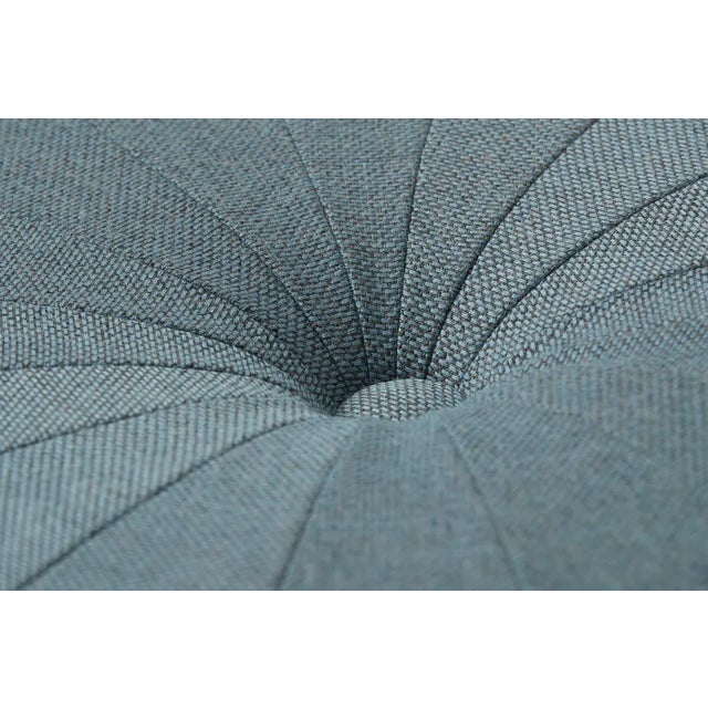 Contemporary Grace Light Steel Blue Pouf by Warm Nordic For Sale - Image 3 of 4