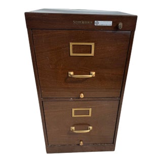 Shaw Walker Faux Wood 1940s File Cabinet For Sale