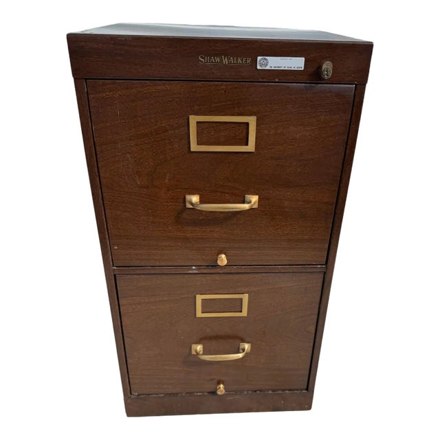 Shaw Walker Faux Wood 1940s File Cabinet For Sale