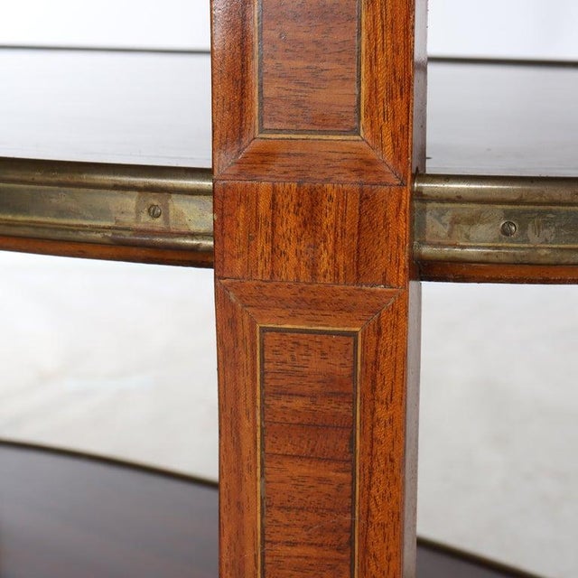Traditional 19th Century English Regency Rosewood 3-Tier Breakfast Table With Brass Inay & Trim 19thC For Sale - Image 3 of 14