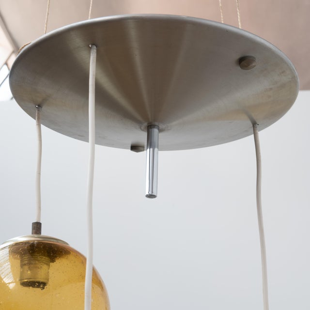 Vintage Parscot Pendant Light in Bubbled Glass, 1970 For Sale - Image 6 of 12