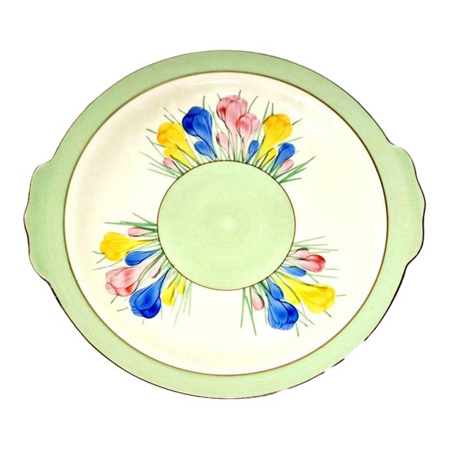 1930s Art Deco Clarice Cliff "Spring Crocus" Plate (1935–1939) For Sale