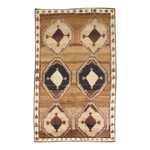 Vintage Zabihi Collection Turkish Kars Geometric Rug