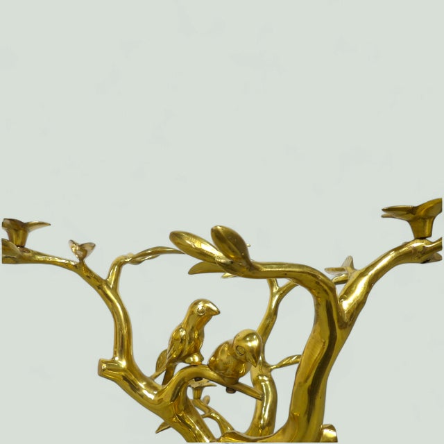 Willy Daro Bird Side Table in Brass with Glass Top by Willy Daro, 1970s For Sale - Image 4 of 9