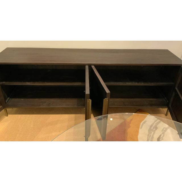 Wood Organic Modern Dark Brown Finished Reclaimed Pine Sideboard For Sale - Image 7 of 9