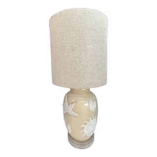 California Coastal Chic Seashell Encrusted Ginger Lamp For Sale