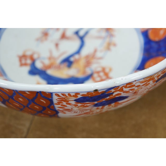 Antique Japanese Meiji Imari Porcelain Scalloped Edge Bonsai Tree Bowl For Sale - Image 10 of 13