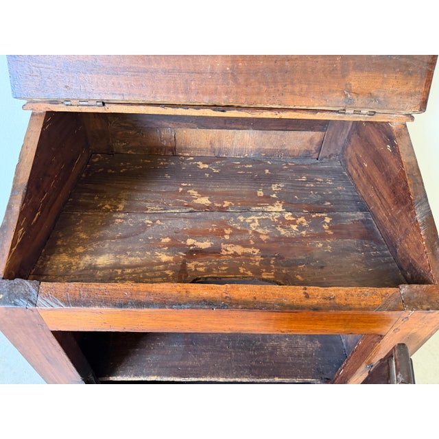 18th Century French Country Walnut Wood Cabinet With Carved Geometric Details For Sale - Image 11 of 12