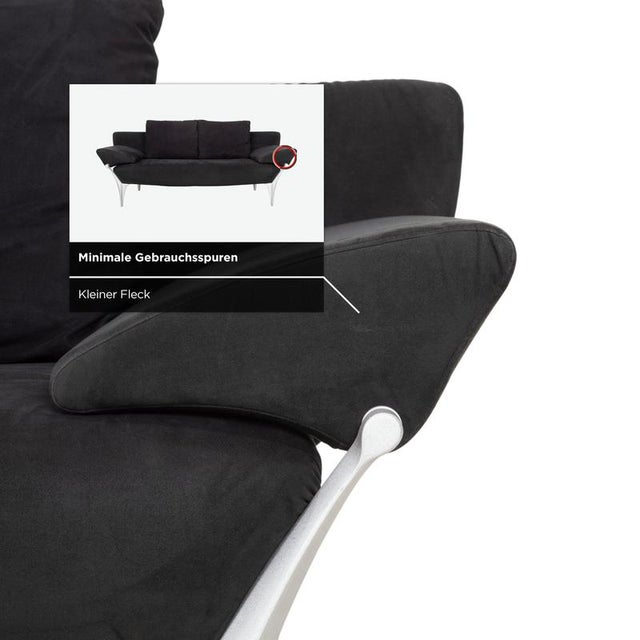 1600 Two-Seater Sofa in Black Fabric from Rolf Benz For Sale - Image 10 of 15
