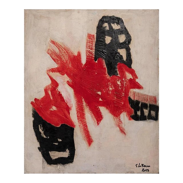 Giorgio Lo Fermo - Red Shape - Original Oil Paint - 2013 For Sale