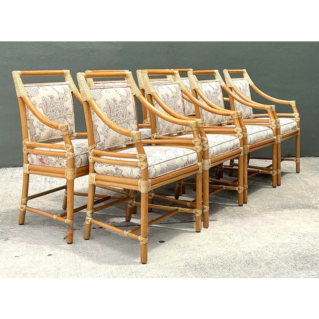 Vintage McGuire Target Back Dining Chairs - Set of 8 For Sale - Image 9 of 12