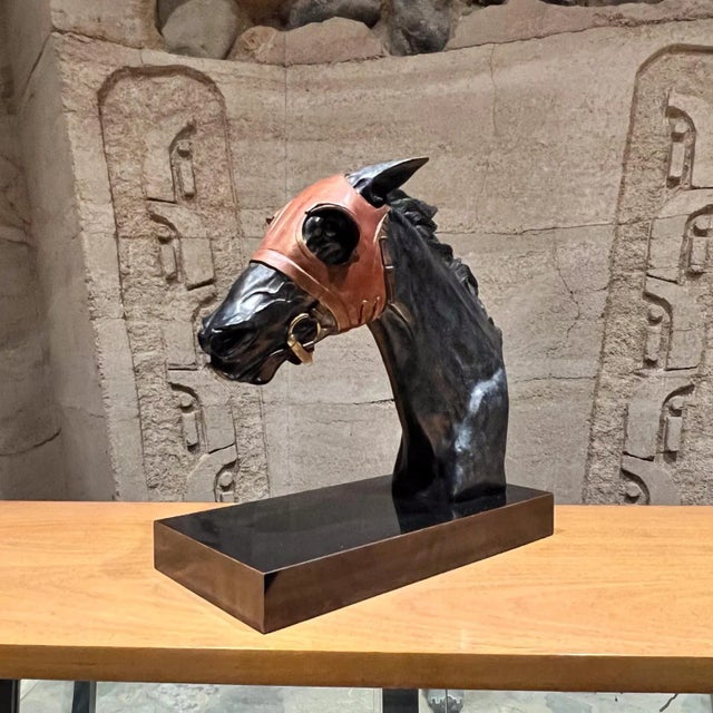 Wood Pam Foss Studio Gallery Bronze Racehorse Sculpture For Sale - Image 7 of 11