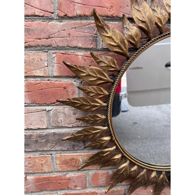 1920s Mid-Century French Sunburst Mirror For Sale - Image 5 of 7