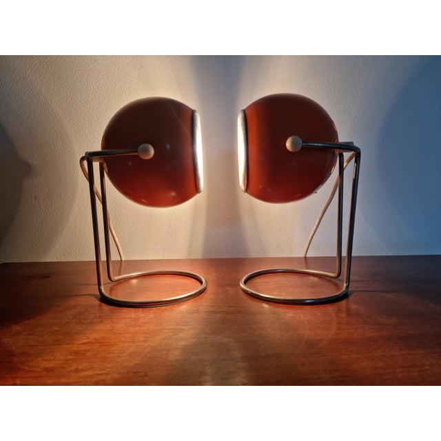 Mid-Century Eye Ball Table Lamps, 1970s, Set of 2 For Sale - Image 15 of 18