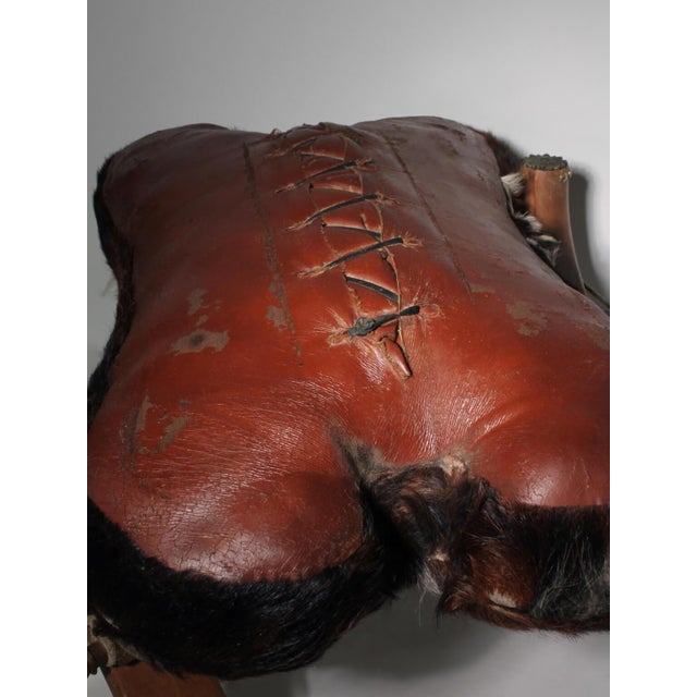 1950s Cowhide Camel Saddle Stool, 1950 For Sale - Image 5 of 9