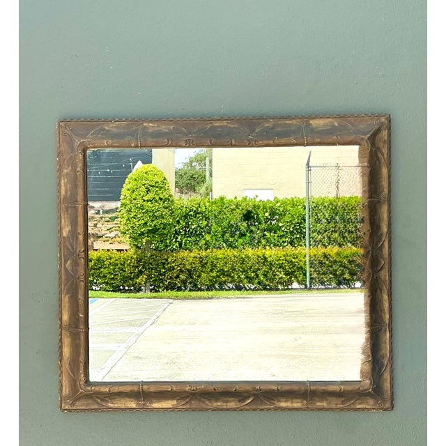 Early 20th Century Vintage Art Nouveau Ornate Carved Wood Mirror For Sale - Image 5 of 14