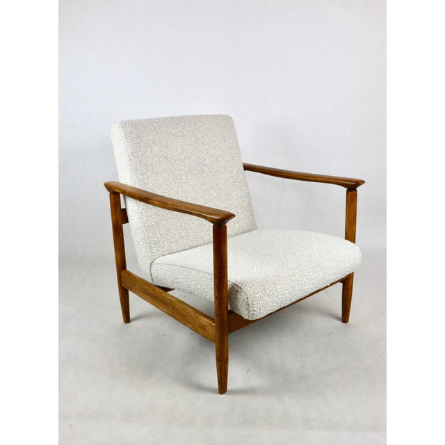 GFM-142 Armchair in White Bouclé by Edmund Homa, 1970s For Sale - Image 11 of 12