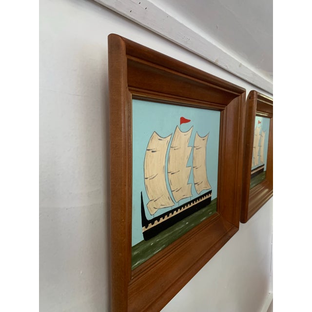 2020s Framed Contemporary Impressionist Style Seascape Paintings on Canvas, Pair For Sale - Image 5 of 5